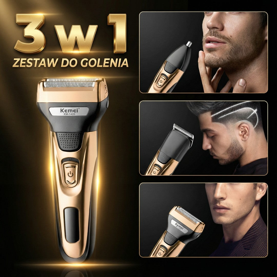 Golarka i Trymer 3 w 1 PRO – Akumulatorowa