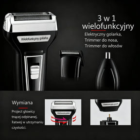 Golarka i Trymer 3 w 1 PRO – Akumulatorowa